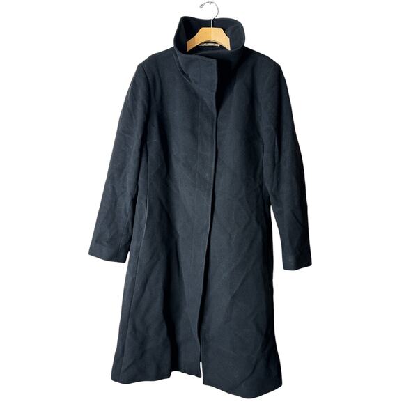 Burberry London Women UK 14 US 12 Black Wool Cashmere Stand Collar Long Coat - Picture 3 of 16